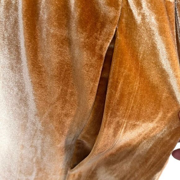 Fabletics Goldenrod Light Honey Velour Velvet Wide Leg Zip Up Jumpsuit - Picture 7 of 12